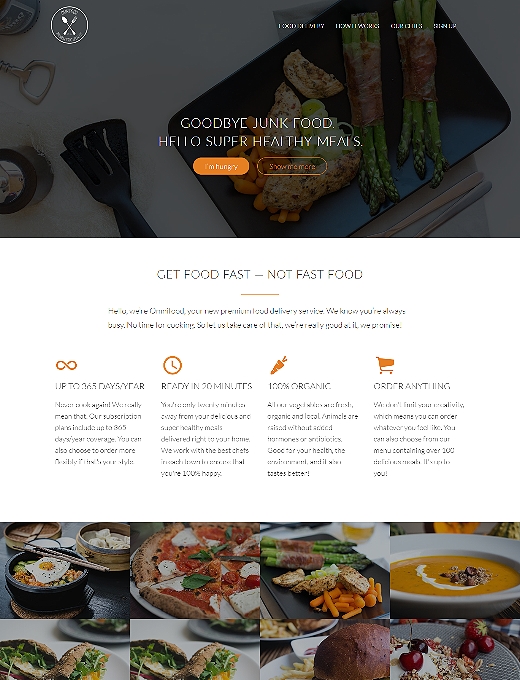 healthy food landing page