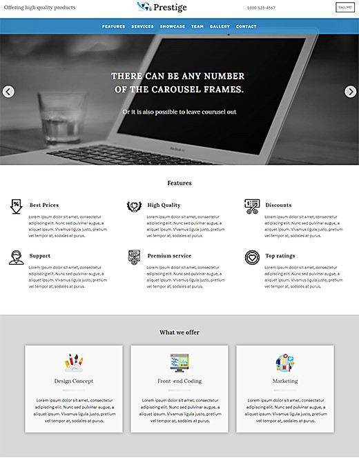landing page layout