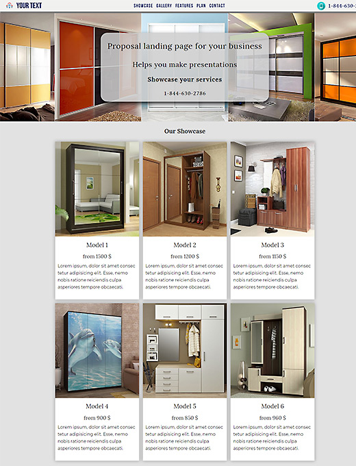 business landing page design